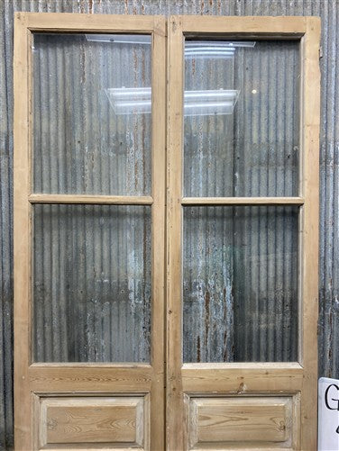 Antique French Double Doors (44x93) 2 Pane Glass, European Reclaimed G245