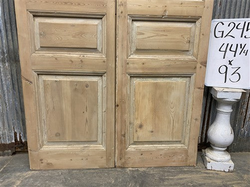 Antique French Double Doors (44x93) 2 Pane Glass, European Reclaimed G245