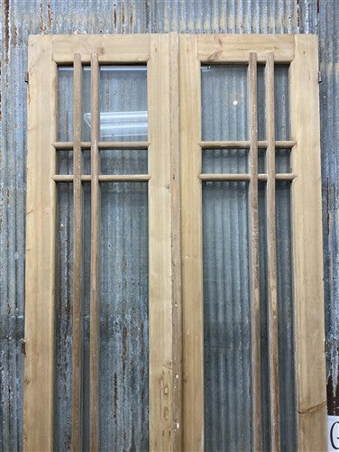 Antique French Double Doors (43.5x96.5) 18 Pane Glass, European Reclaimed G248