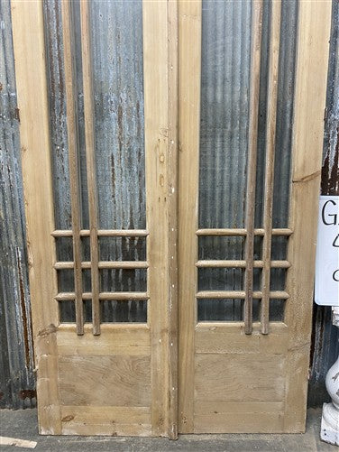 Antique French Double Doors (43.5x96.5) 18 Pane Glass, European Reclaimed G248
