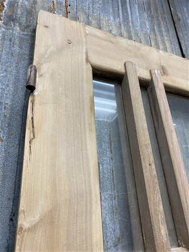 Antique French Double Doors (43.5x96.5) 18 Pane Glass, European Reclaimed G248
