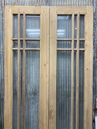 Antique French Double Doors (43.5x96.5) 18 Pane Glass, European Reclaimed G248