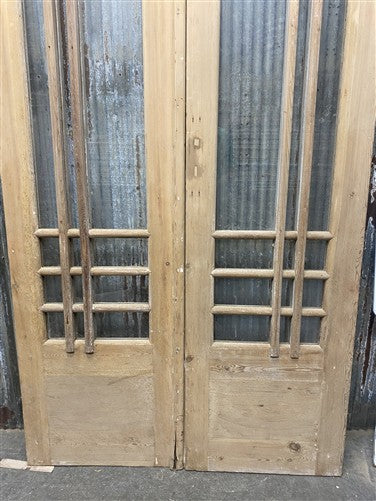 Antique French Double Doors (43.5x96.5) 18 Pane Glass, European Reclaimed G248