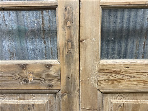 Antique French Double Doors (41x96.5) 5 Pane Glass, European Reclaimed G249