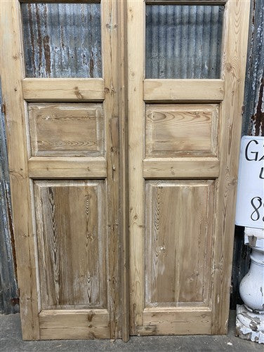 Antique French Double Doors (40x88.5) 3 Pane Glass, European Reclaimed G250