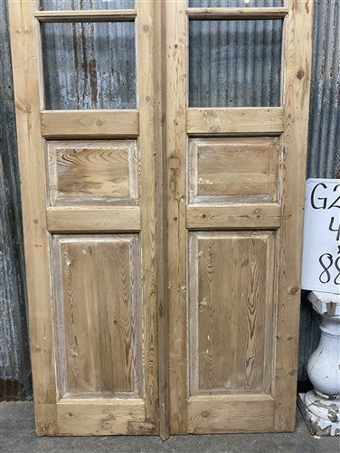 Antique French Double Doors (40x88.5) 3 Pane Glass, European Reclaimed G250