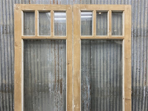 Antique French Double Doors (41.75x83.5) 4 Pane Glass, European Reclaimed G251