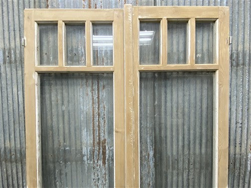 Antique French Double Doors (41.75x83.5) 4 Pane Glass, European Reclaimed G251