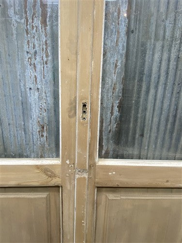 Antique French Double Doors (41.75x83.5) 4 Pane Glass, European Reclaimed G251