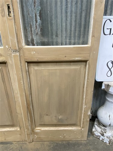Antique French Double Doors (41.75x83.5) 4 Pane Glass, European Reclaimed G251
