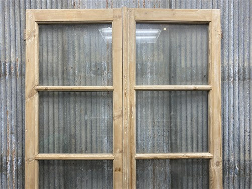 Antique French Double Doors (44.75x88) 4 Pane Glass, European Reclaimed G253
