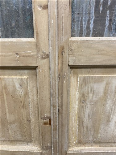 Antique French Double Doors (44.75x88) 4 Pane Glass, European Reclaimed G253
