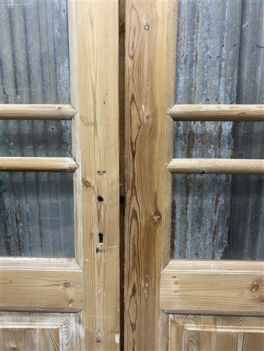 Antique French Double Doors (44x100.5) 5 Pane Glass, European Reclaimed G254