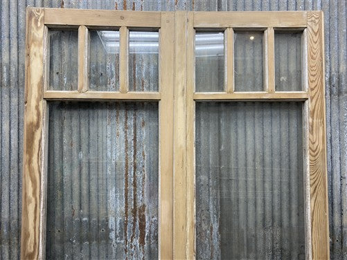Antique French Double Doors (41x83.75) 4 Pane Glass, European Reclaimed G255