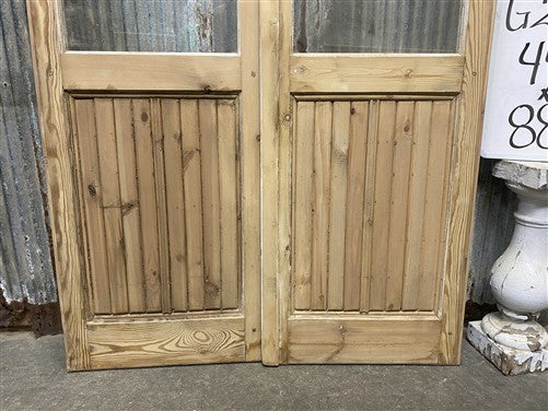 Antique French Double Doors (41x83.75) 4 Pane Glass, European Reclaimed G255