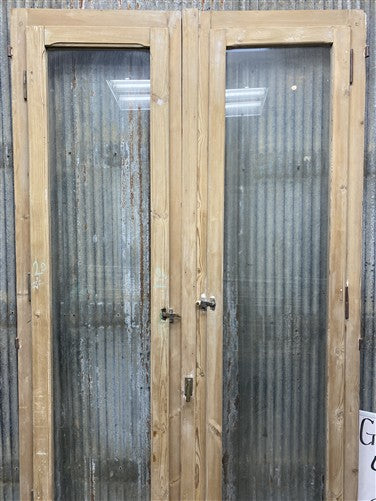 Antique French Double Doors (46.5x93.5) 1 Pane Glass, European Reclaimed G256