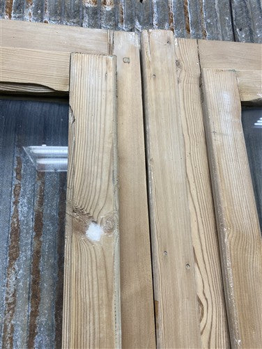 Antique French Double Doors (46.5x93.5) 1 Pane Glass, European Reclaimed G256