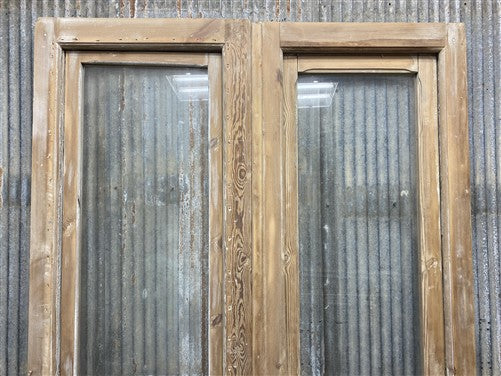 Antique French Double Doors (46.5x93.5) 1 Pane Glass, European Reclaimed G256