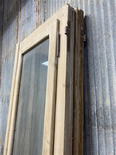 Antique French Double Doors (46.5x93.5) 1 Pane Glass, European Reclaimed G256