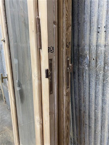 Antique French Double Doors (46.5x93.5) 1 Pane Glass, European Reclaimed G256