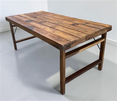 Wood Folding Table (72x36) Reclaimed Wood Farmhouse Dining Table A157