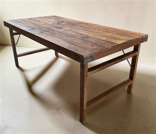 Wood Folding Table (72x36) Reclaimed Wood Farmhouse Dining Table A158