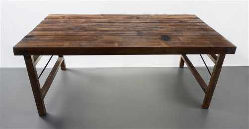 Wood Folding Table (72x36) Reclaimed Wood Farmhouse Dining Table A160