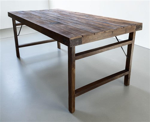 Wood Folding Table (72x36) Reclaimed Wood Farmhouse Dining Table A160