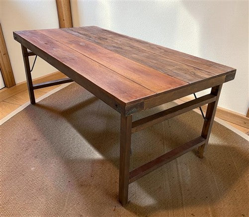 Wood Folding Table (72x36) Reclaimed Wood Farmhouse Dining Table A161