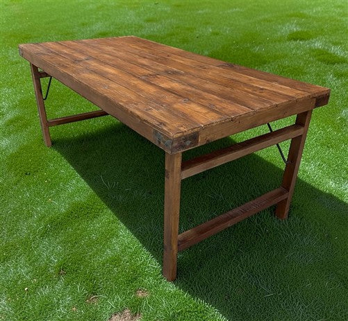 Wood Folding Table (72x36) Reclaimed Wood Farmhouse Dining Table A164
