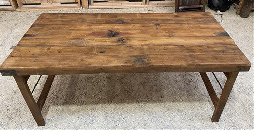 Wood Folding Table (72x36) Reclaimed Wood Farmhouse Dining Table A165