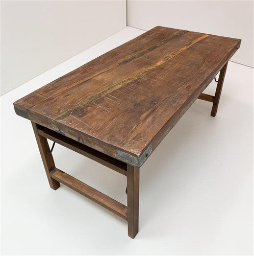 Wood Folding Table (68.5x32) Reclaimed Wood Farmhouse Dining Kitchen Table A169