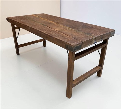 Wood Folding Table (68.5x32) Reclaimed Wood Farmhouse Dining Kitchen Table A169
