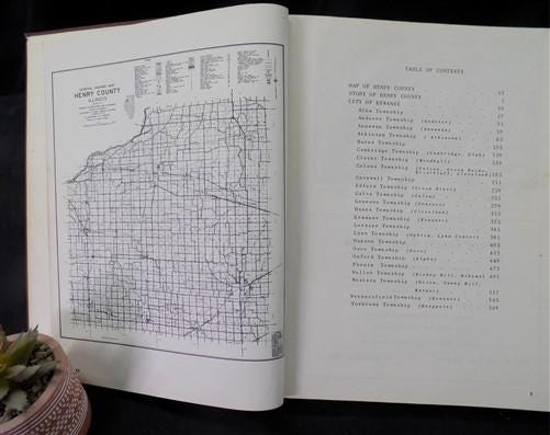 Books, Movies & Music > Books > History Books - 1955 Henry County Illinois Midwest History, Plat Maps, Aerial Homestead Ph...