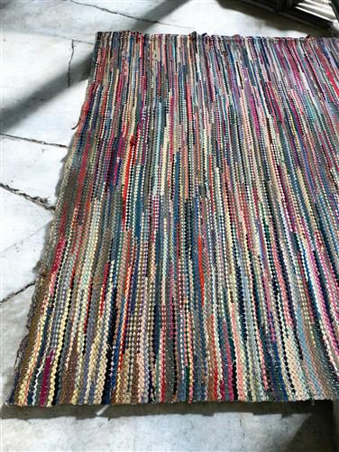 Home & Living > Floor & Rugs > Rugs - Rag Rug (162"x111") Braided Cloth Folk Art, Rustic Country Cabin Decor Vintage A by...