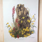 Art & Collectibles > Prints > Lithographs - Maryrose Wampler, Cardinal Flower Sunflower Signed Print 28x22 Wall Art Plate...