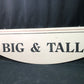 Big & Tall Sign, Vintage 2 Sided Hanging Advertising Sign, Mens Clothing Sign