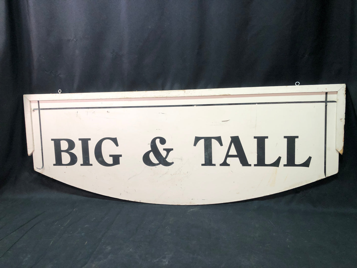 Big & Tall Sign, Vintage 2 Sided Hanging Advertising Sign, Mens Clothing Sign