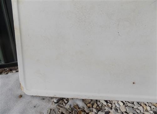 Black & White Porcelain Table Top Panel, Kitchen Cupboard Hoosier Enamel A41