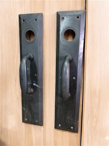 Home & Living > Home Improvement > Hardware - Door Handle Pull Plates, Vintage Black Matte Escutcheon Plate, Mortise Trim...