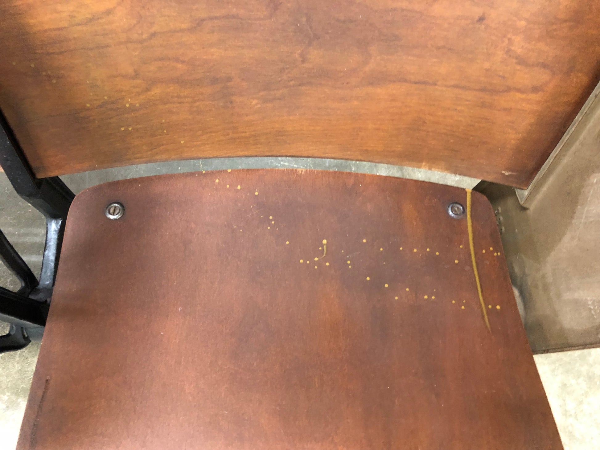 Home & Living > Furniture - 5 Vintage Wood Folding Theater Seats, Auditorium Seats, Entryway Bench, E16 by The Old Grainery