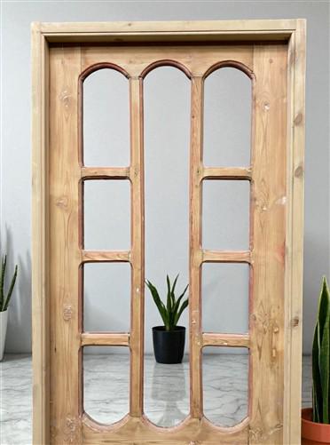 Antique French Single Door (31x78.5) Glass Pane Door with Jamb, Encased Door T41