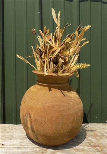 Water Jug, Wood Pot, Wood Vase, Rustic Planter, Modern Farmhouse, European L
