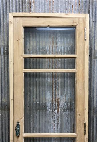 Antique French Single Door (25.5x83) Glass Pane Door with Jamb, Encased Door T8
