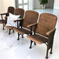 4 Vintage Wood Folding Theater Seats, Auditorium Seats, Entryway Bench, E12