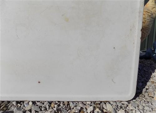 Black & White Porcelain Table Top Panel, Kitchen Cupboard Hoosier Enamel A41