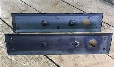 Home & Living > Home Improvement > Hardware - Door Handle Pull Plates, Vintage Black Matte Escutcheon Plate, Mortise Trim...