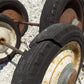 4 Vintage Metal Baby Buggy Wheels Pedal Car Garden Cart Pumpkin Wagon A54