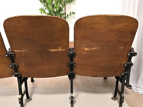Home & Living > Furniture - 5 Vintage Wood Folding Theater Seats, Auditorium Seats, Entryway Bench, E15 by The Old Grainery