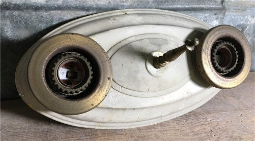 2 Lamp Ceiling Flush Mount Light Fixture, Vintage John Virden Value Lighting